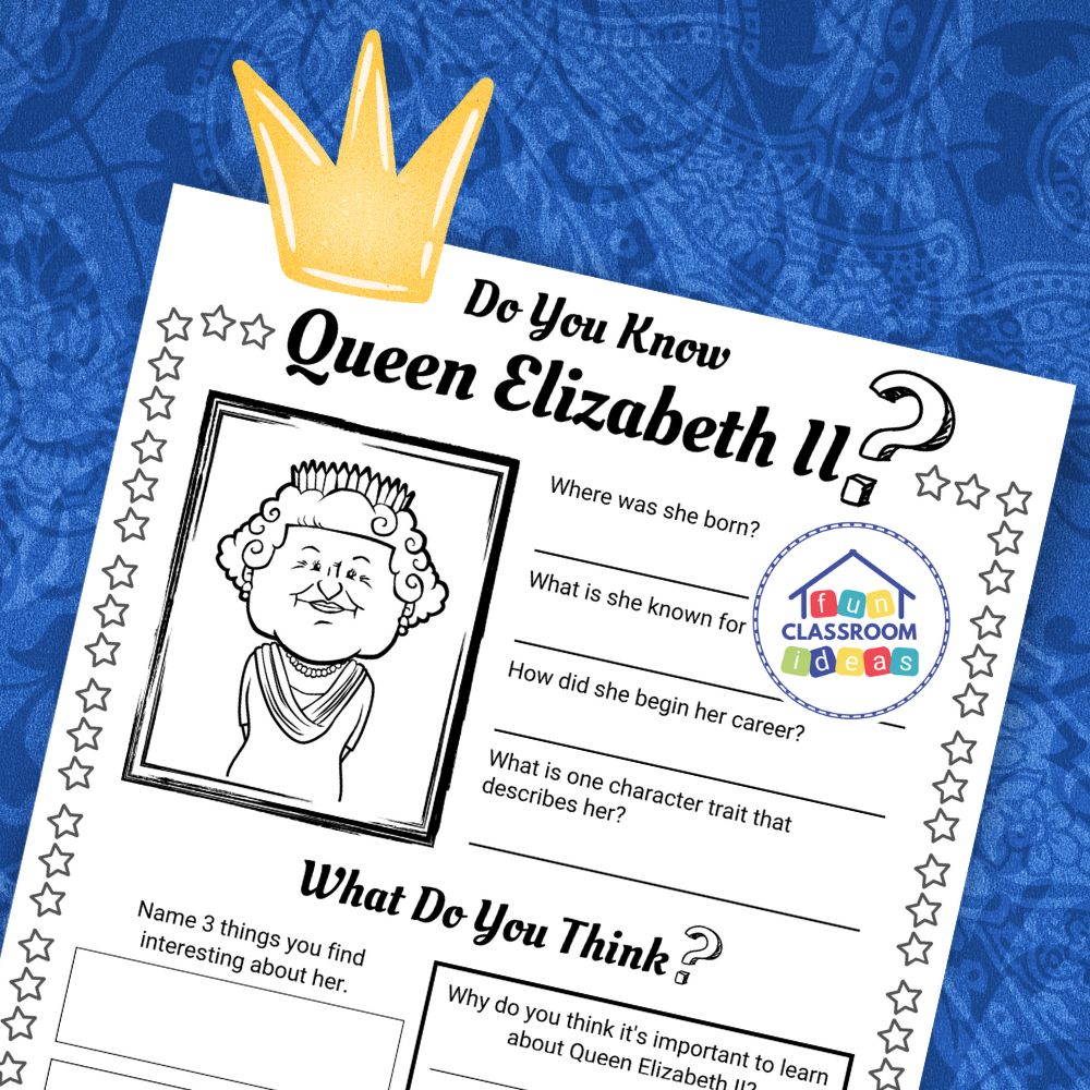Queen Elizabeth II coloring page