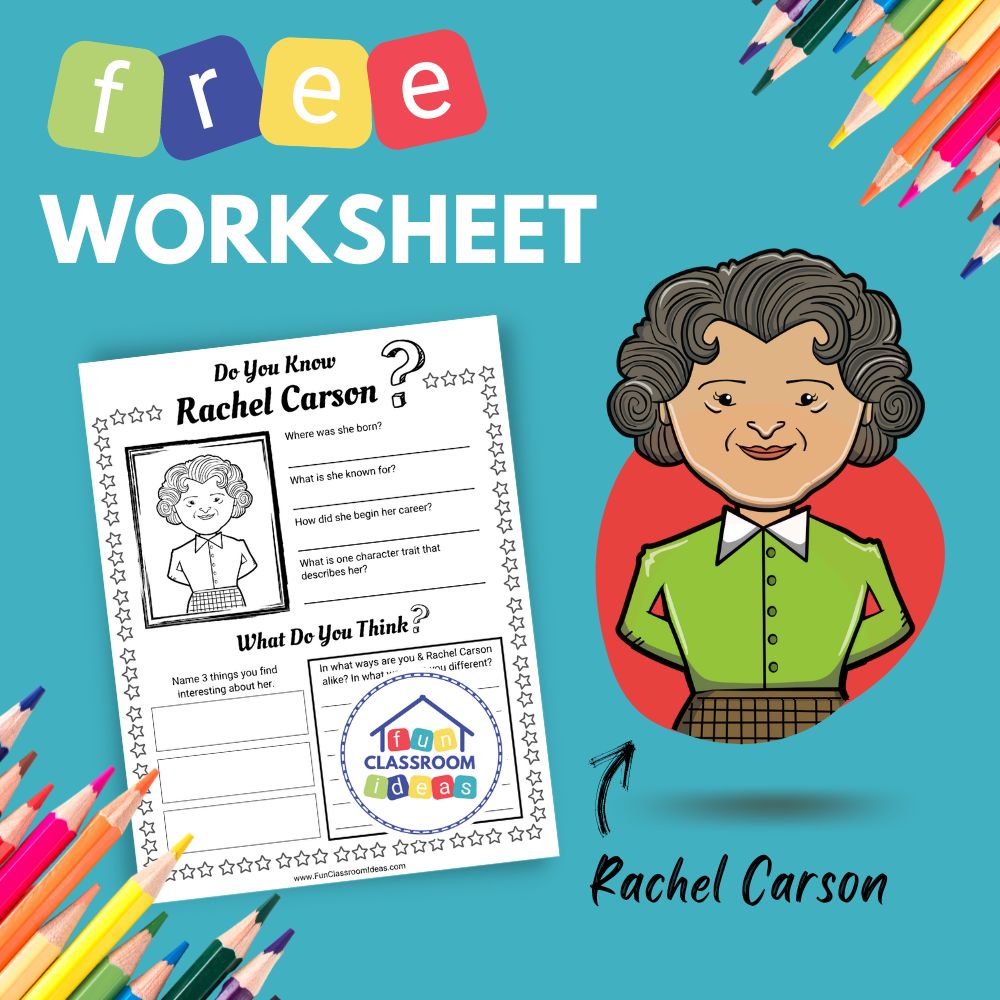 Rachel Carson bio worksheet for kids