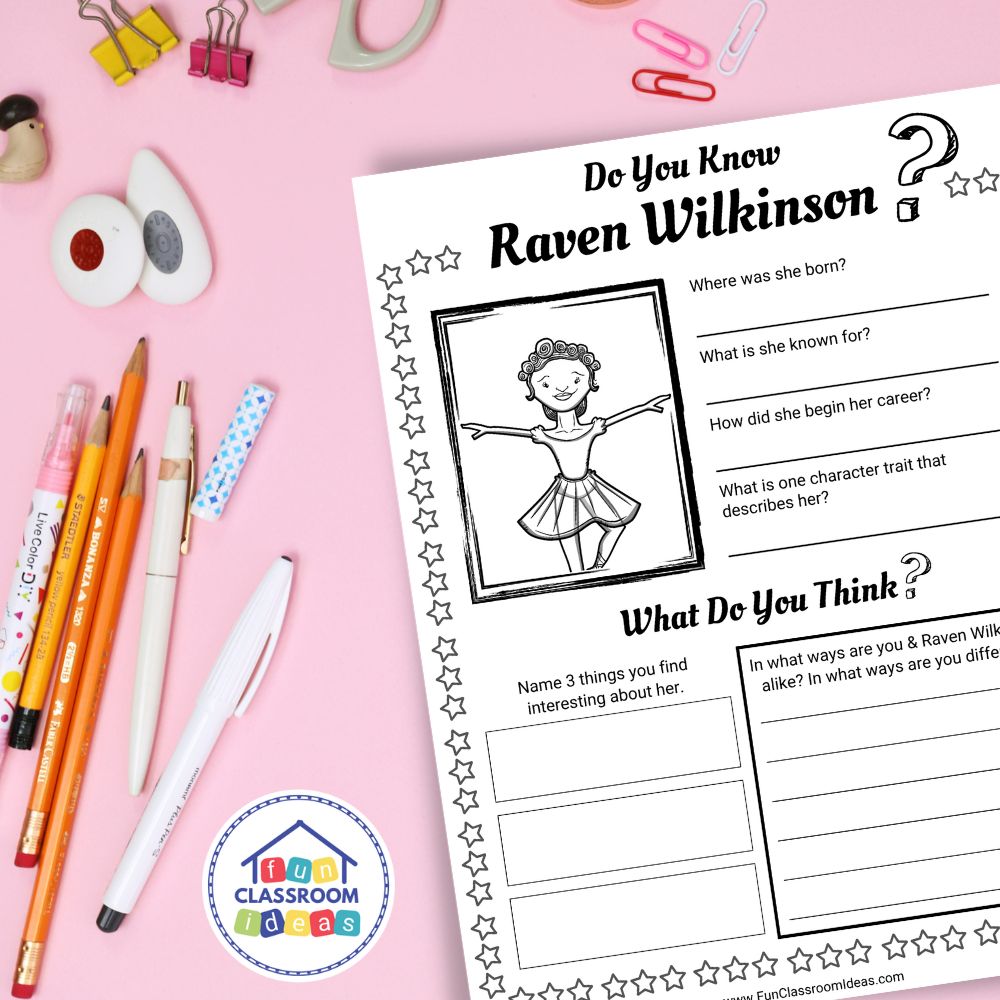Raven Wilkinson worksheets coloring pages