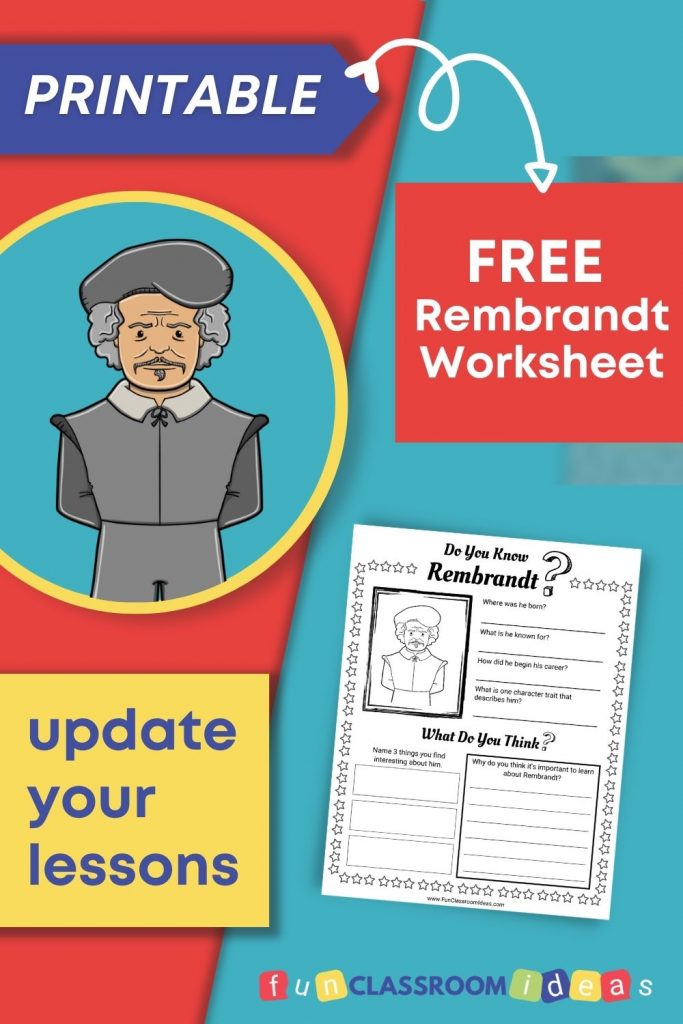 Rembrandt printable worksheets