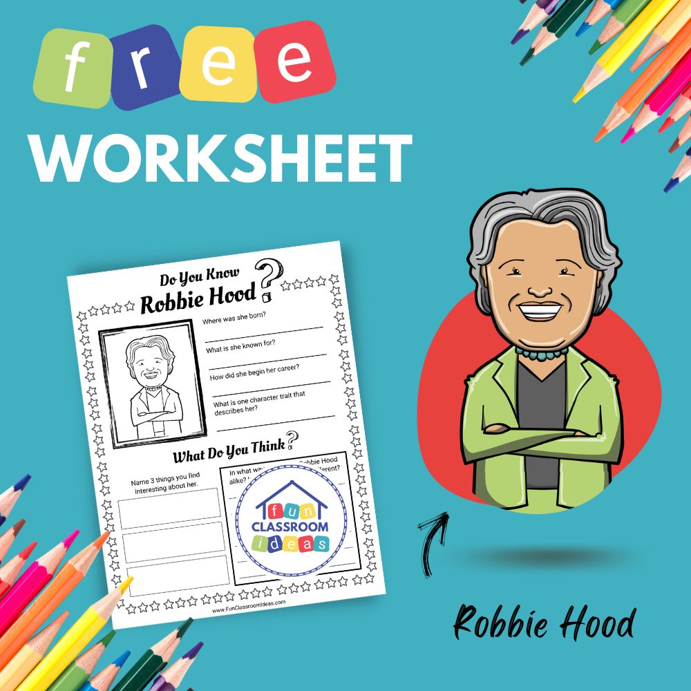 Robbie Hood bio worksheet for kids