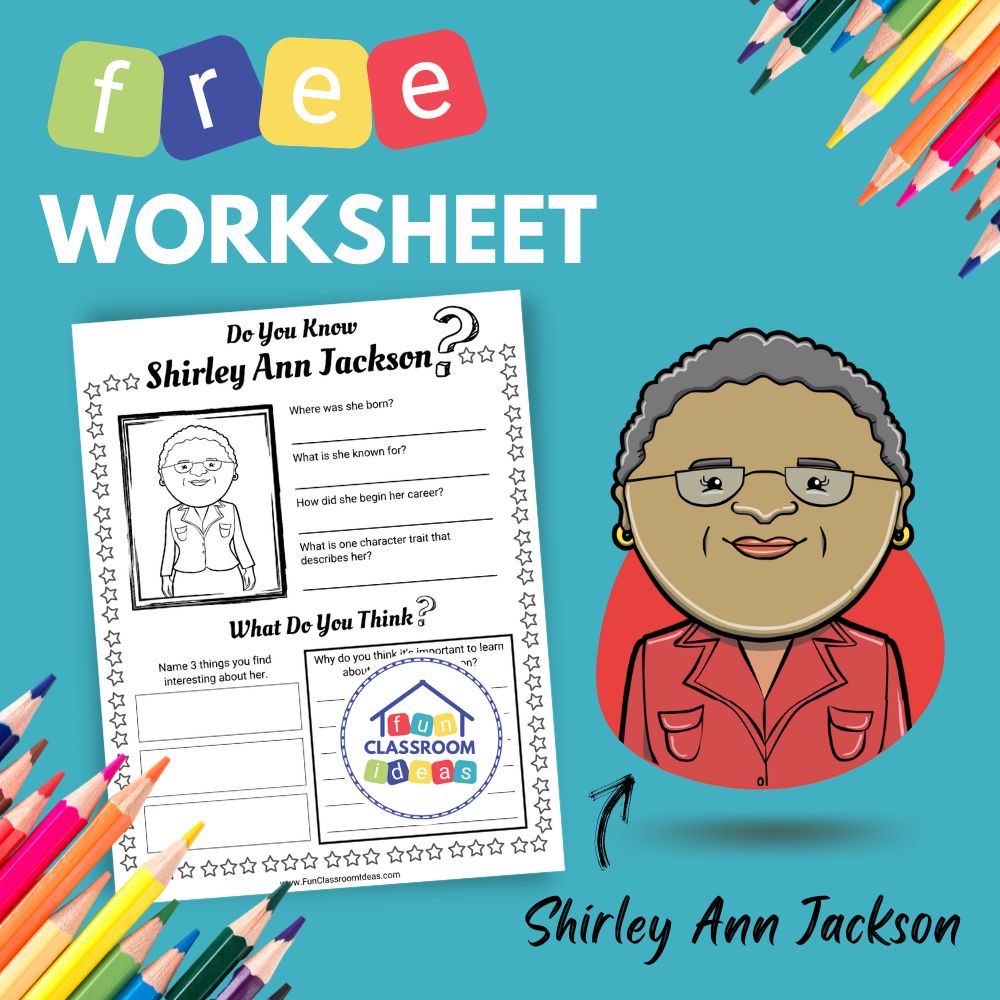 Shirley Ann Jackson bio worksheet for kids