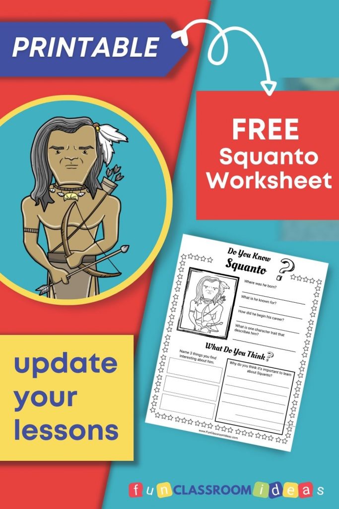 Squanto printable worksheets