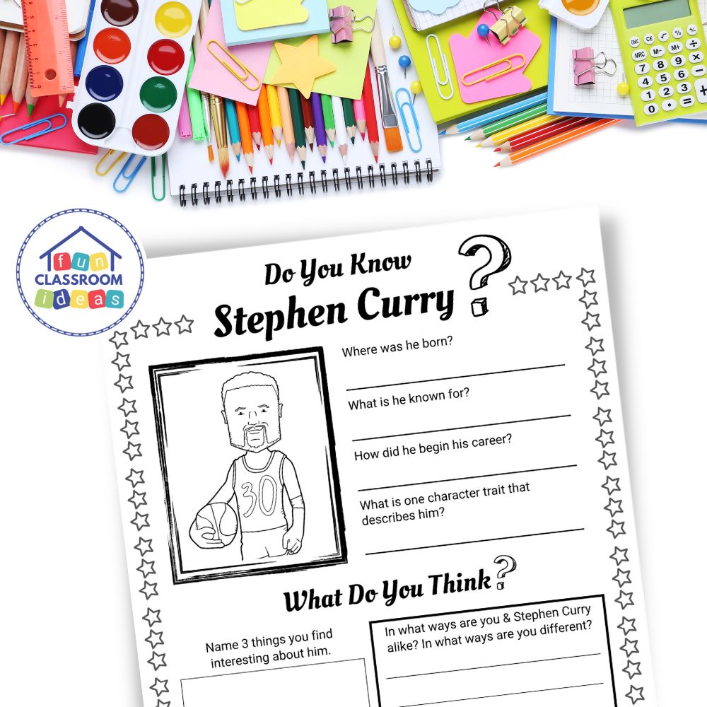 Stephen Curry free coloring worksheets