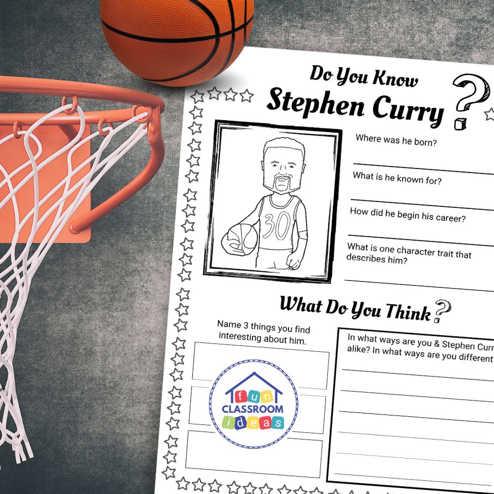 Stephen Curry worksheets coloring page