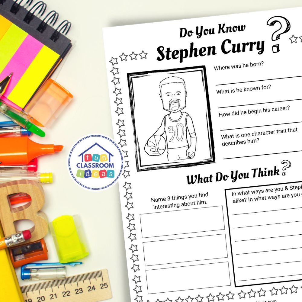 Stephen Curry worksheets interactive worksheet