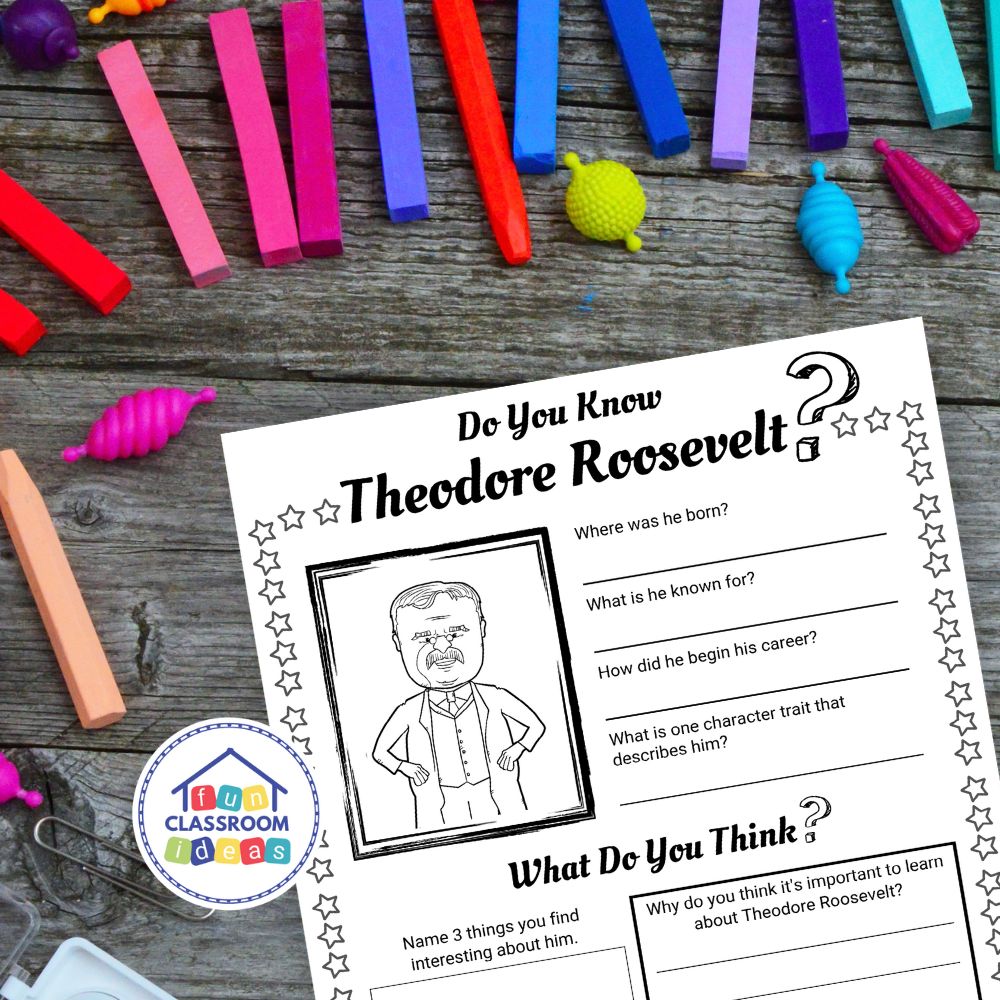 Theodore Roosevelt coloring worksheet
