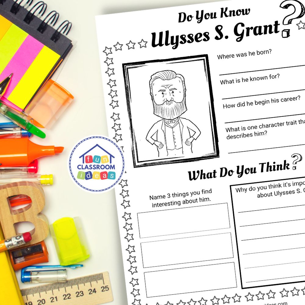 Ulysses S. Grant worksheets interactive worksheet