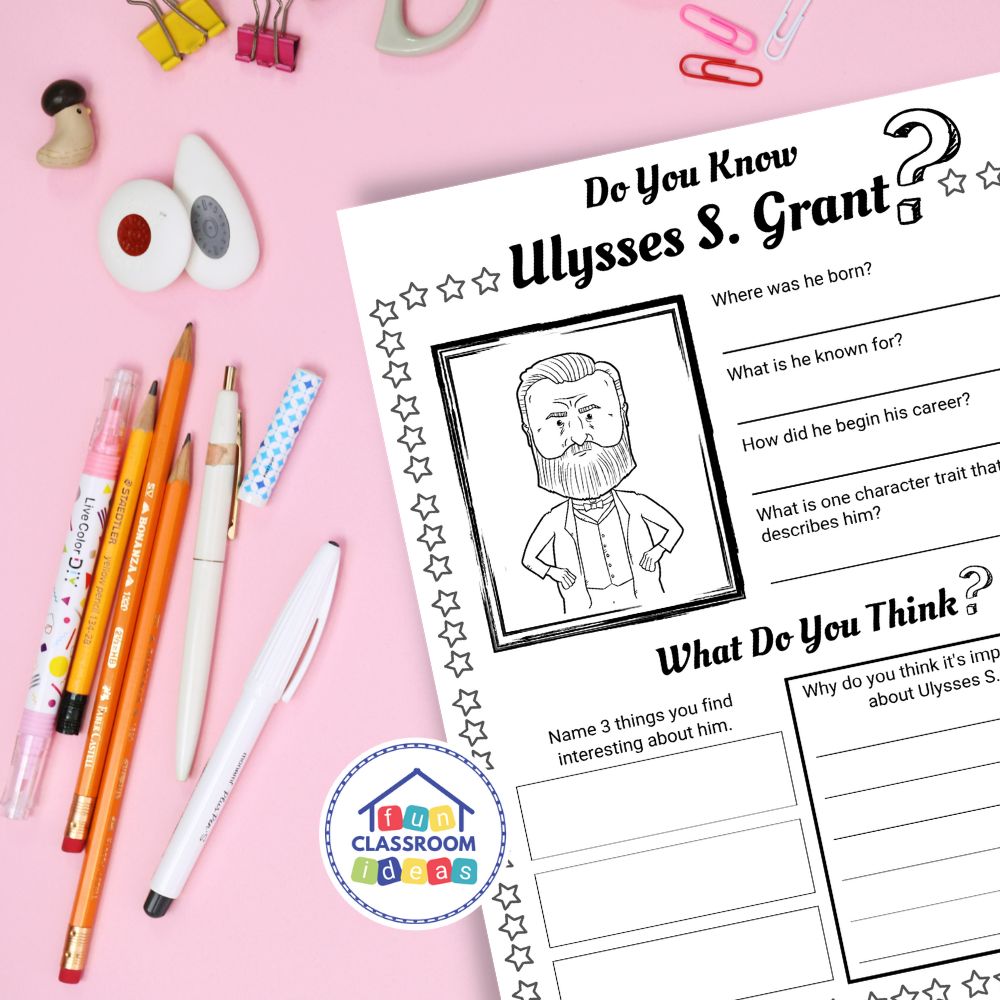 Ulysses S. Grant worksheets lesson
