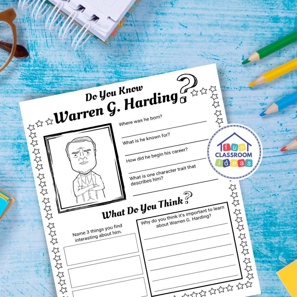 Free Warren G. Harding Worksheet