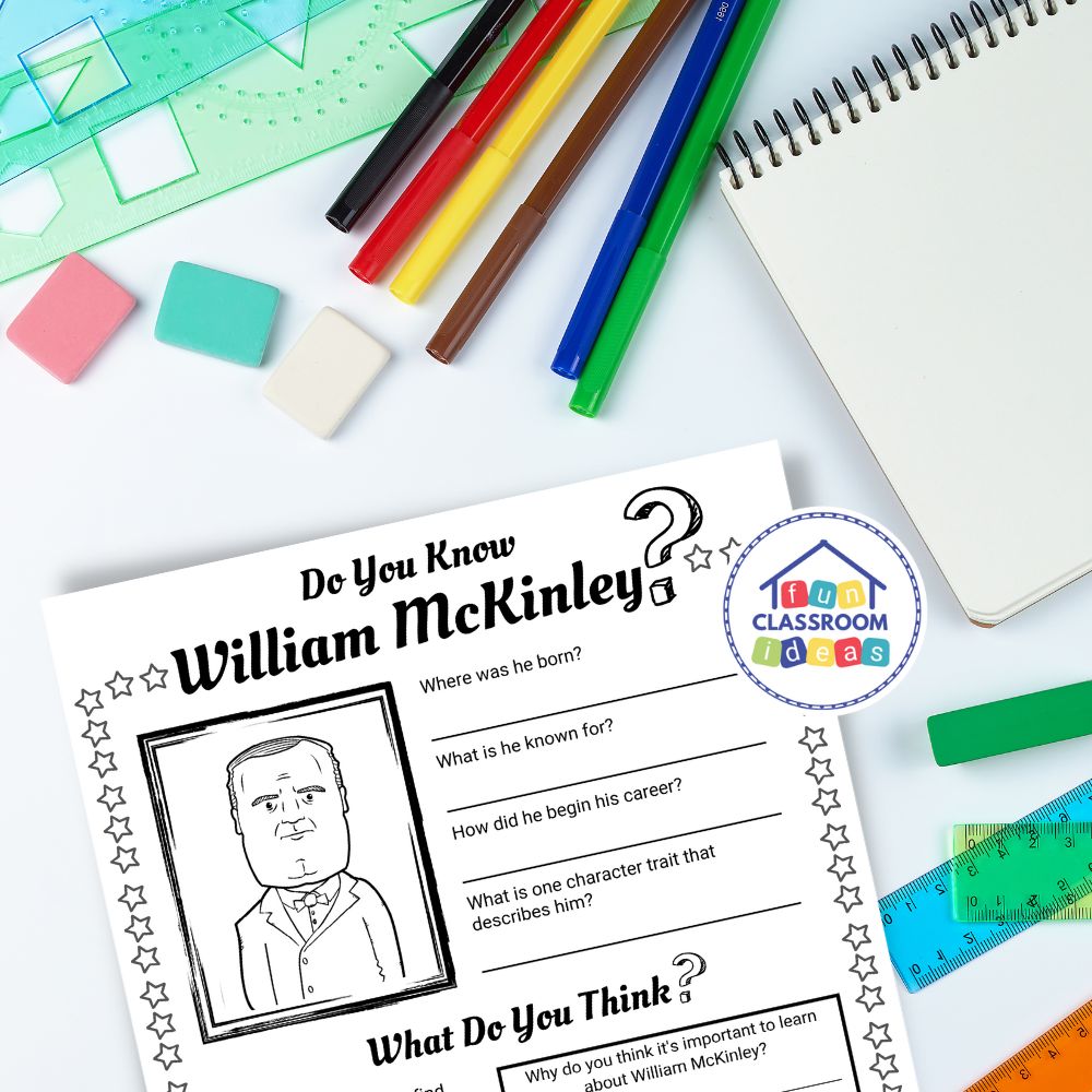 William McKinley worksheets biography