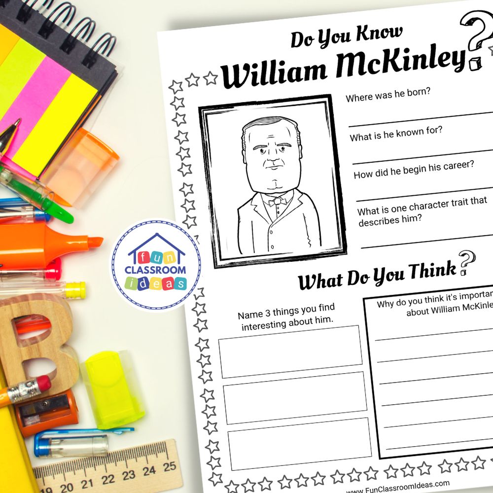 William McKinley worksheets interactive worksheet
