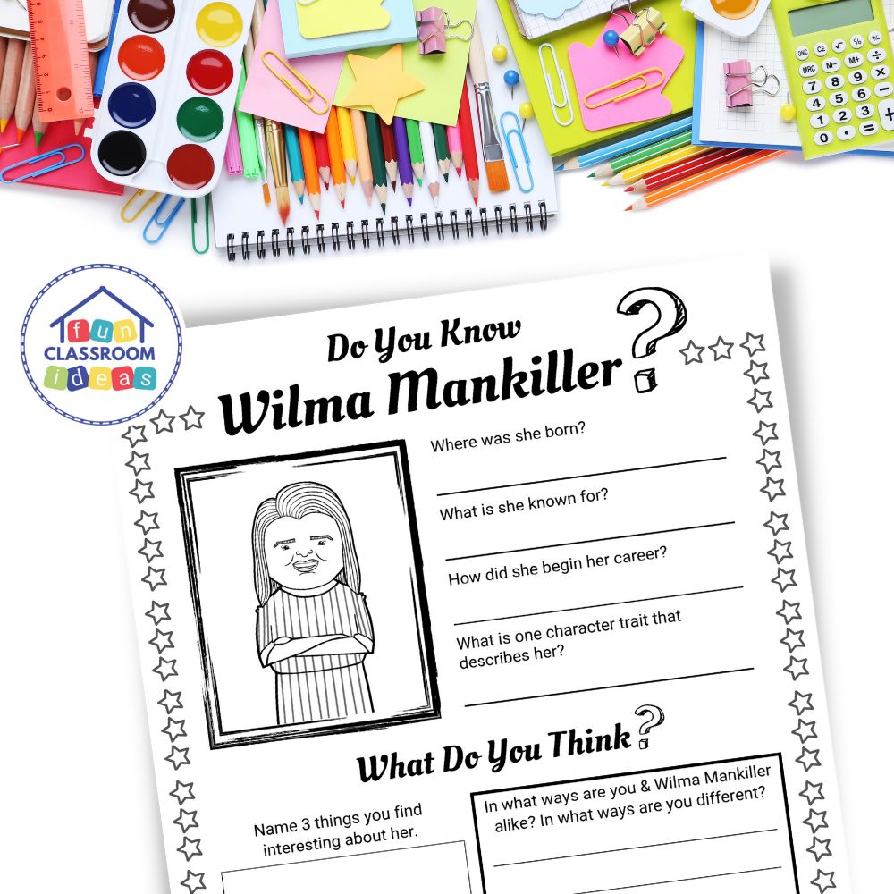 Wilma Mankiller free coloring worksheets