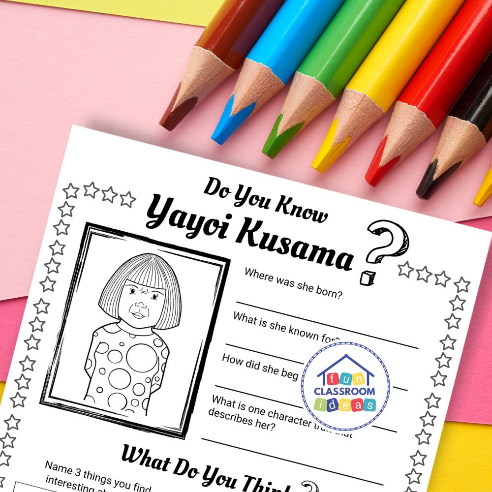 Yayoi Kusama coloring page