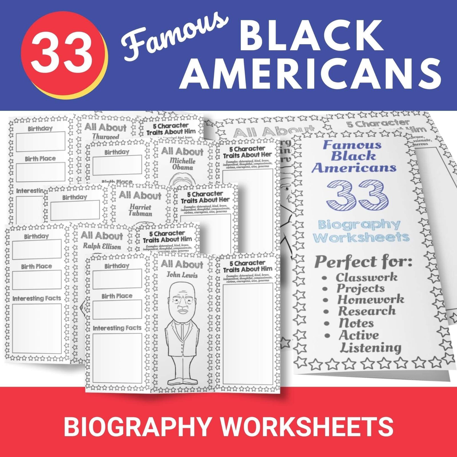 african american biography worksheets