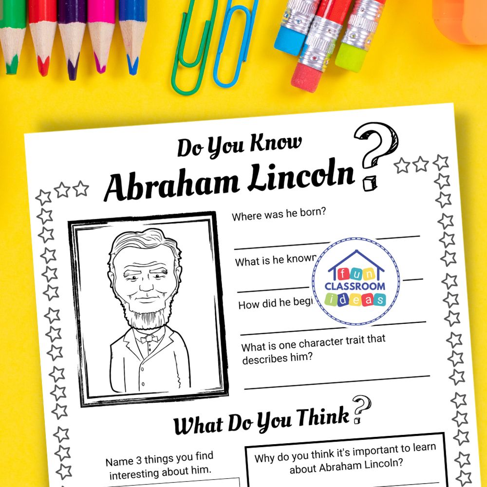 free Abraham Lincoln worksheet