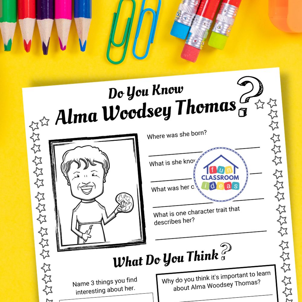 free Alma Woodsey Thomas worksheet