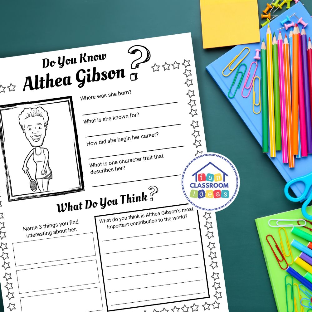 free Althea Gibson worksheets pdf