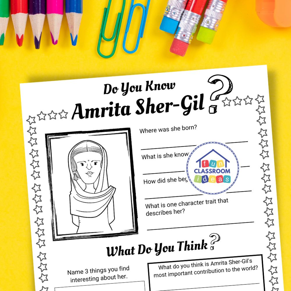 free Amrita Sher-Gil worksheet