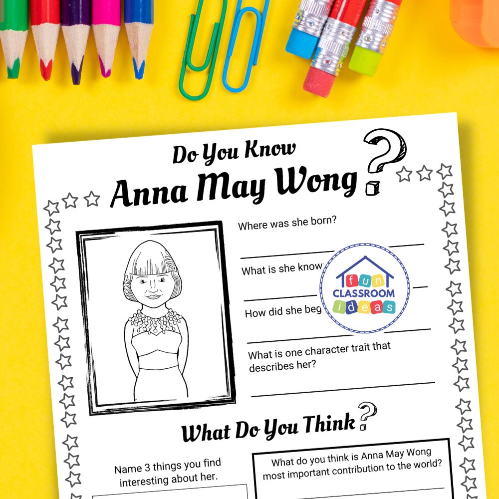free Anna May Wong worksheet