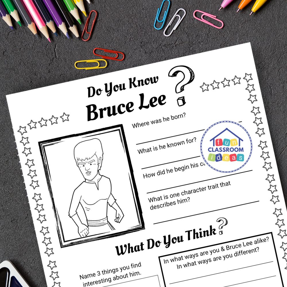 free Bruce Lee worksheets