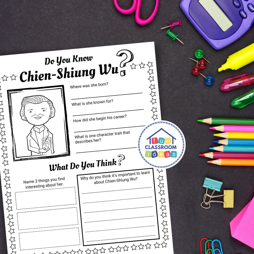 free Chien-Shiung Wu worksheet for kids