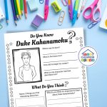 free Duke Kahanamoku worksheet