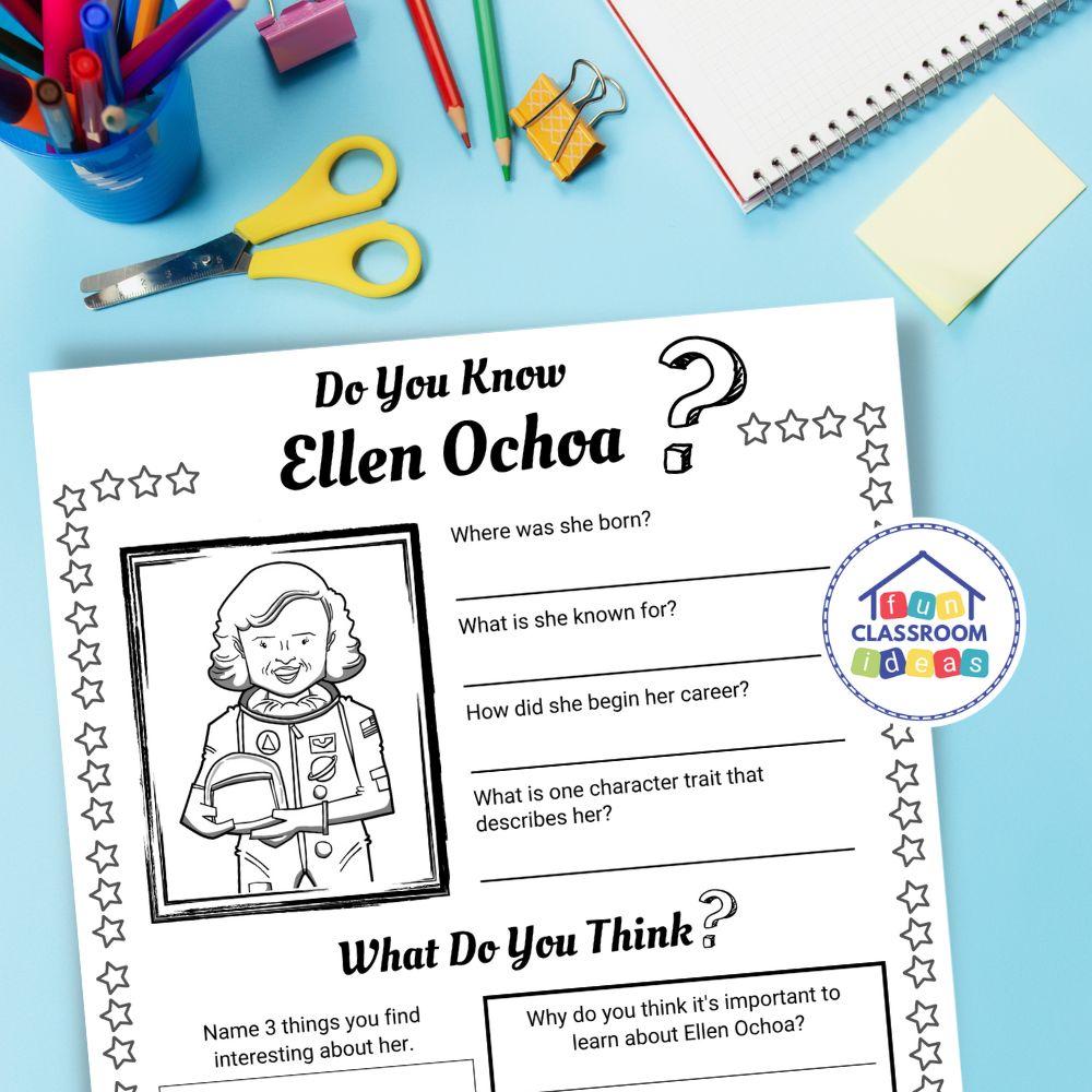 free Ellen Ochoa worksheet