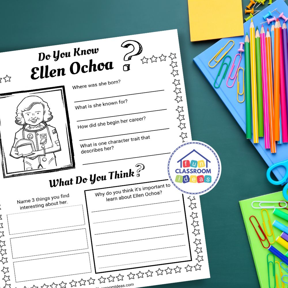 free Ellen Ochoa worksheets pdf