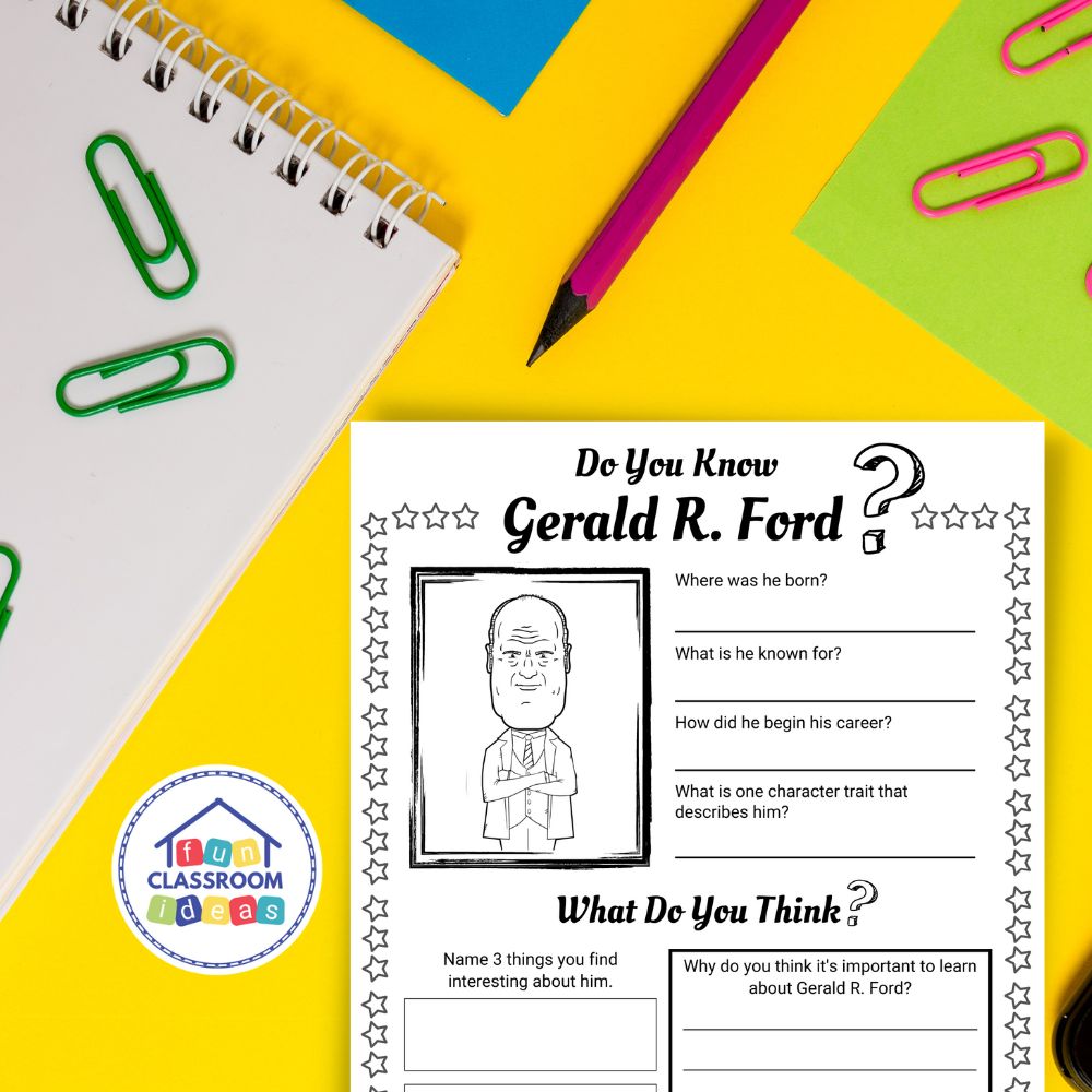 free Gerald R. Ford worksheet
