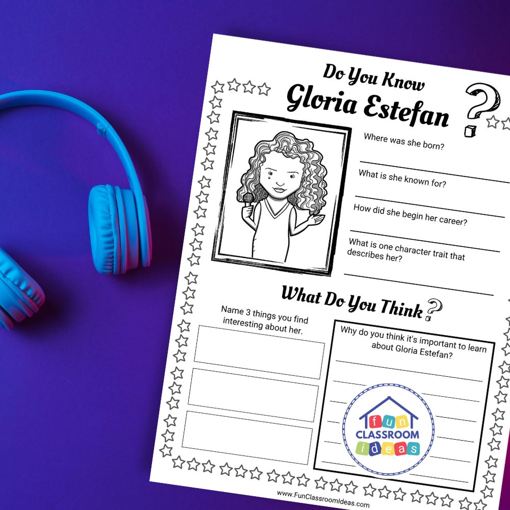 free Gloria Estefan worksheet