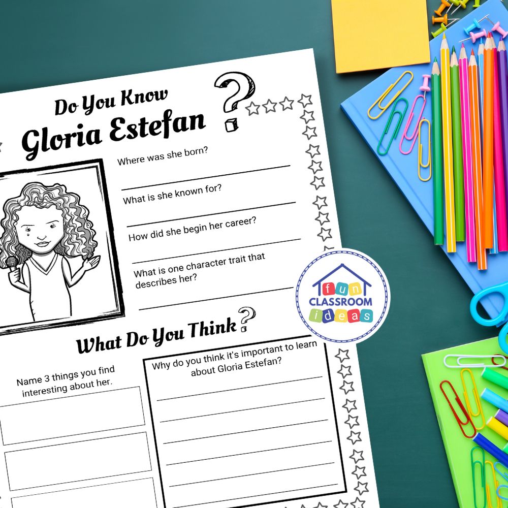 free Gloria Estefan worksheets pdf