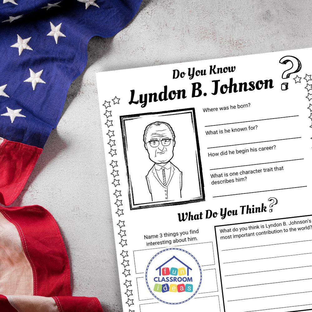 free Lyndon B. Johnson worksheet