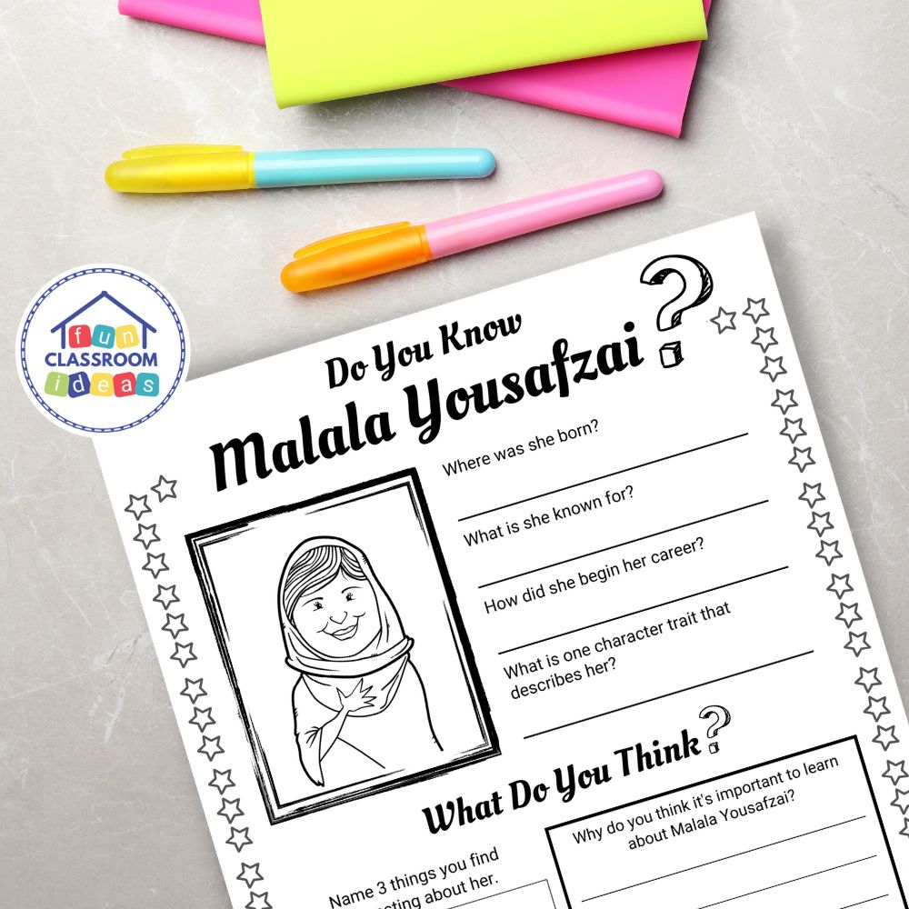 free Malala Yousafzai worksheet