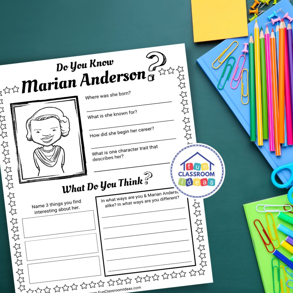 free Marian Anderson worksheets pdf