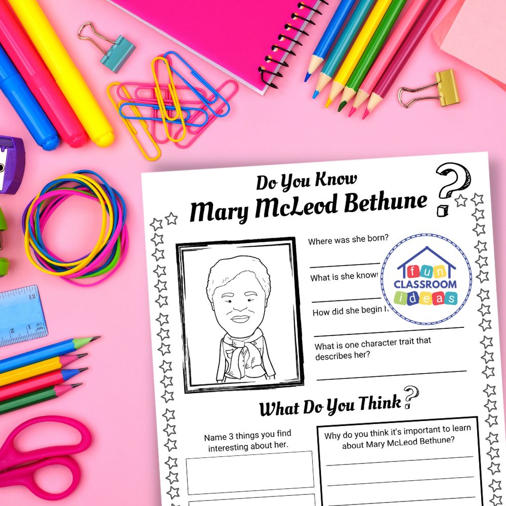 free Mary McLeod Bethune worksheet