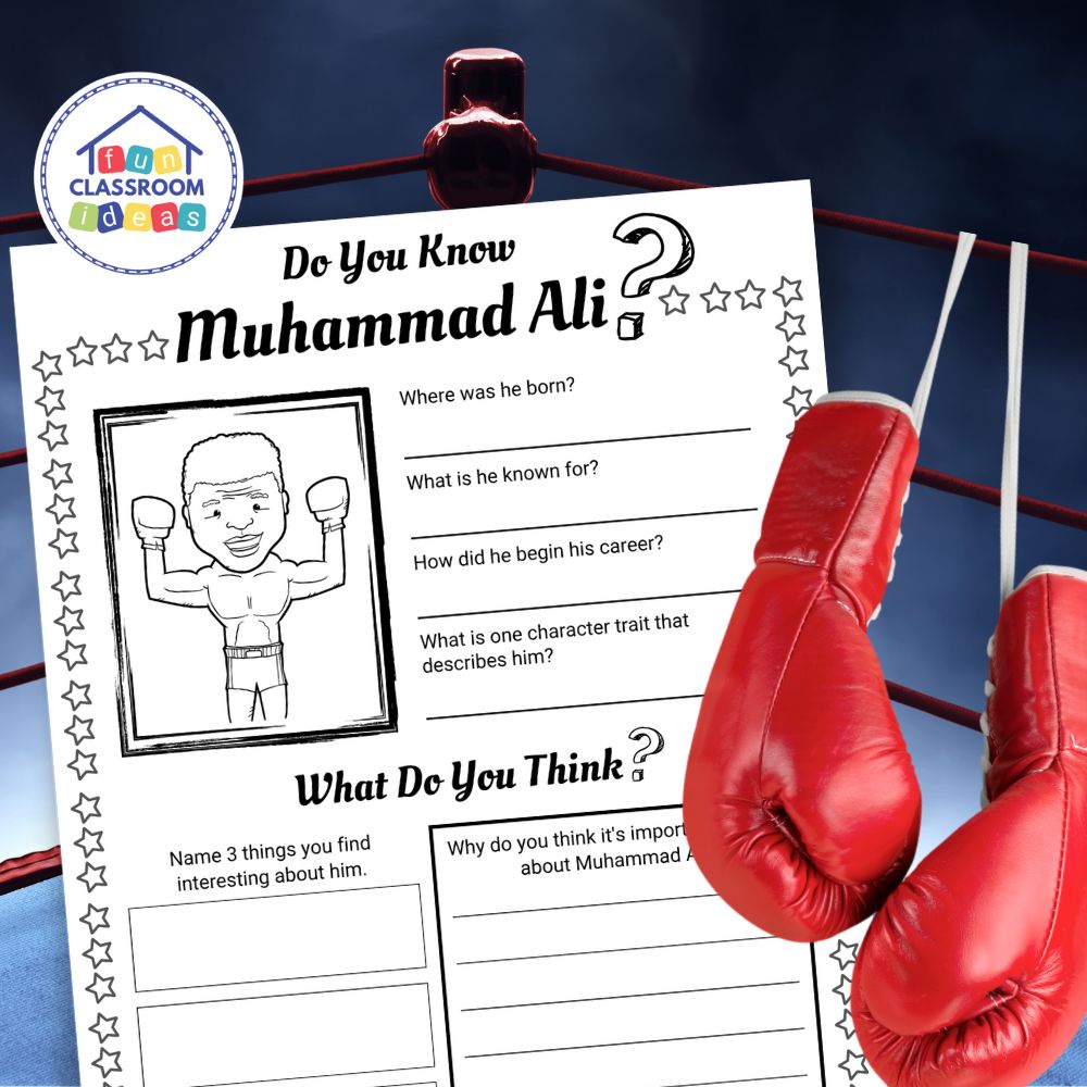 free Muhammad Ali worksheet