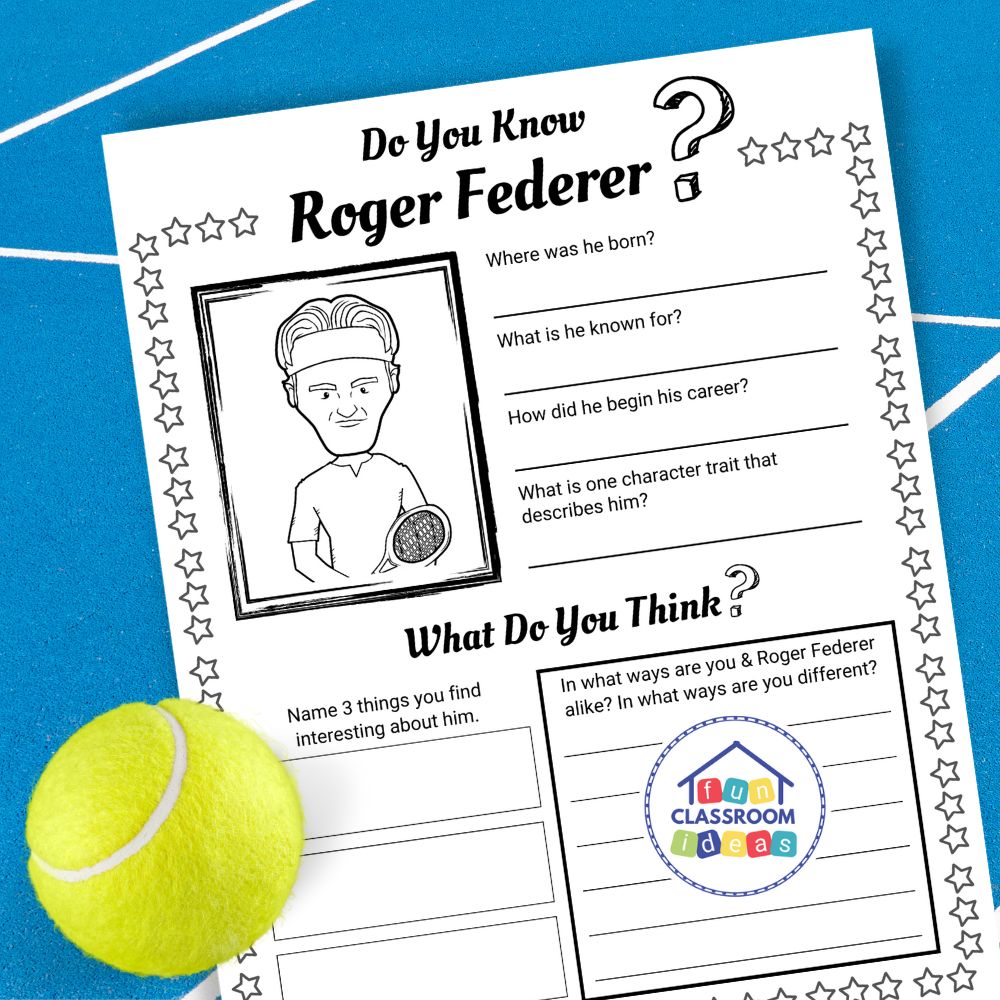 Free Roger Federer Worksheet