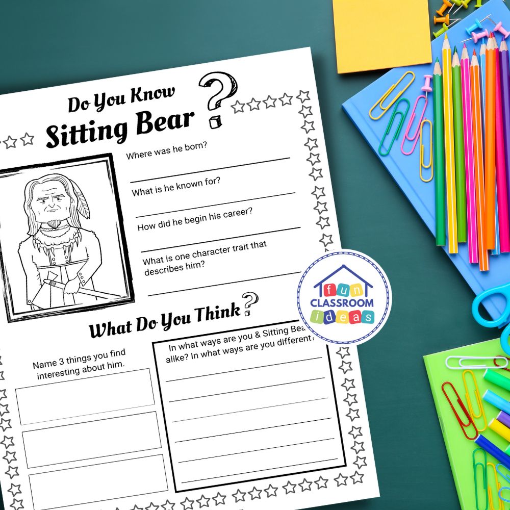 free Sitting Bear worksheets pdf