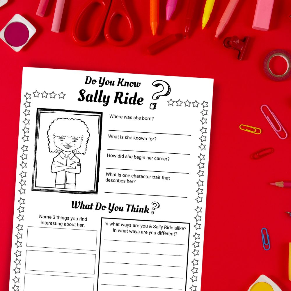 free sally ride worksheets pdf
