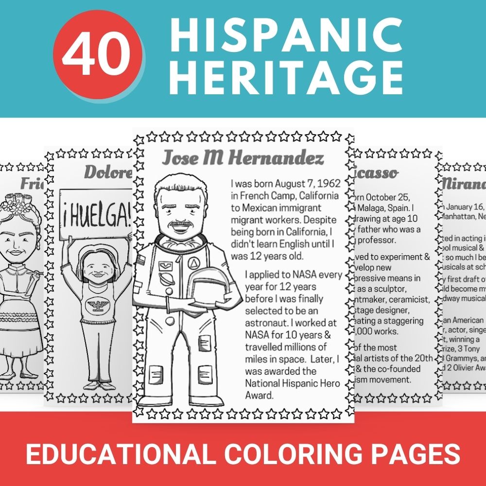 hispanic heritage coloring page cover